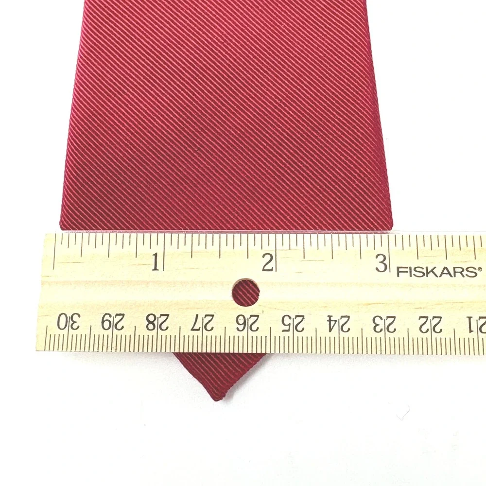 Jos ABank Heritage Collection Red Silk Cotton Blend Stripe Necktie Made in Italy
